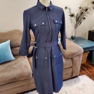 Belted shirt dress
